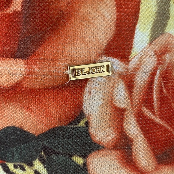 St. John Sport Floral Asymmetrical Knit Skirt - Picture 4 of 15